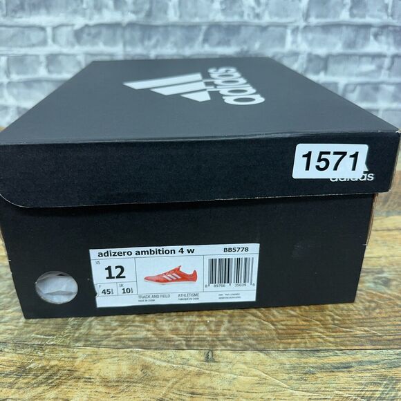Adidas Adizero Ambition 4 Solar Red White Track Cleats BB5778 Womens Size 12 New - Picture 8 of 8